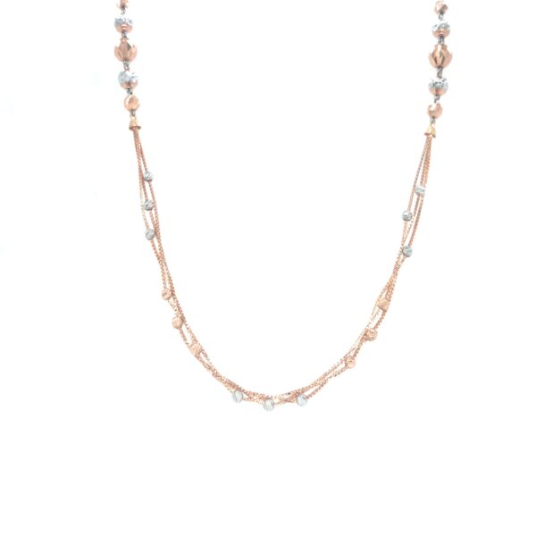 Rose Gold Bunch Chain with Rhodium Ball|Pachchigar Jeweller