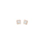 18KT Indo-Italian Rose Gold Square Stud |Pachchigar Jeweller