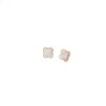 18KT Indo-Italian Rose Gold Square Stud |Pachchigar Jeweller