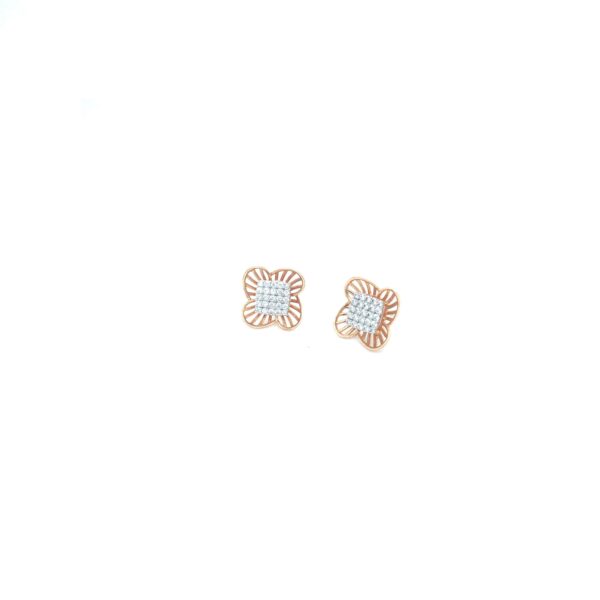 18KT Indo-Italian Rose Gold Square Stud |Pachchigar Jeweller