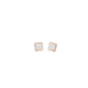 18KT Indo-Italian Rose Gold Square Stud |Pachchigar Jeweller