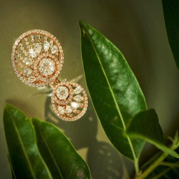 18KT Rose Gold Two-Finger Diamond Ring|Pachchigar Jewellers