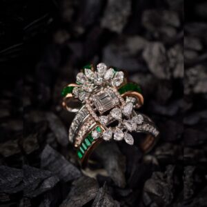 18KT Fancy Diamond Cocktail Ring|Pachchigar Jewellers