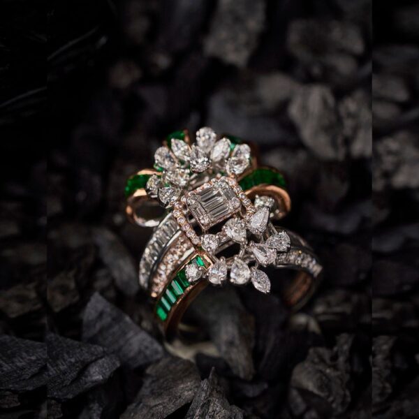 18KT Fancy Diamond Cocktail Ring|Pachchigar Jewellers