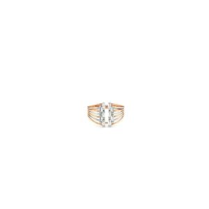 18K Indo-Italian Rose gold Baguette Ring|Pachchigar Jeweller 18K Indo-Italian Rose gold Baguette Ring|Pachchigar Jeweller