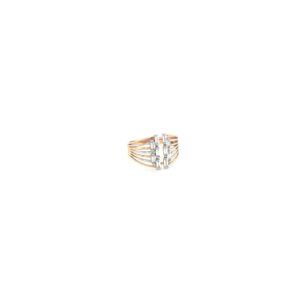 18K Indo-Italian Rose gold Baguette Ring|Pachchigar Jeweller