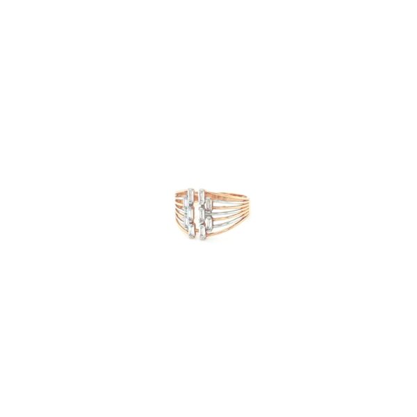 18K Indo-Italian Rose gold Baguette Ring|Pachchigar Jeweller