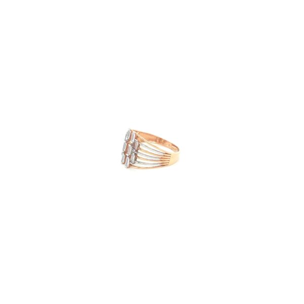 18K Indo-Italian Rose gold Baguette Ring|Pachchigar Jeweller