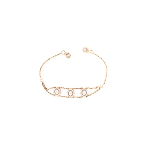 18k  Pressure-Set Flexible Rose Gold Diamond Loose Bracelet