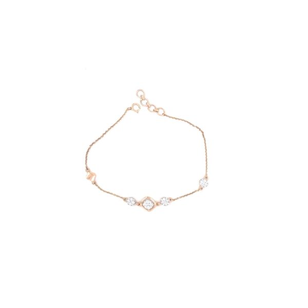18KT Rose Gold Real Diamond Lightweight Bracelet