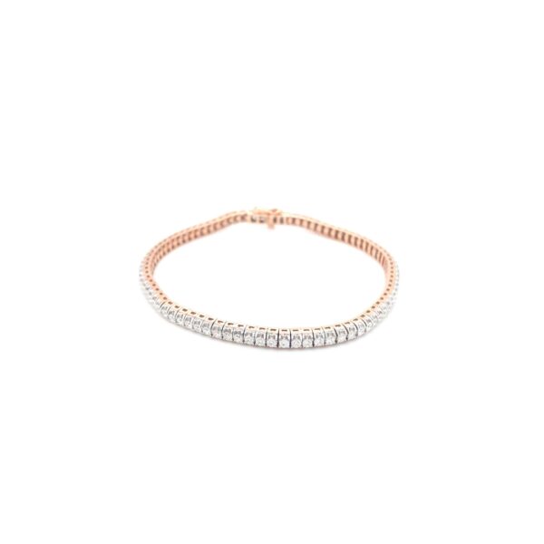 18KT Rose Gold Real Diamond Eternity Tennis Bracelet