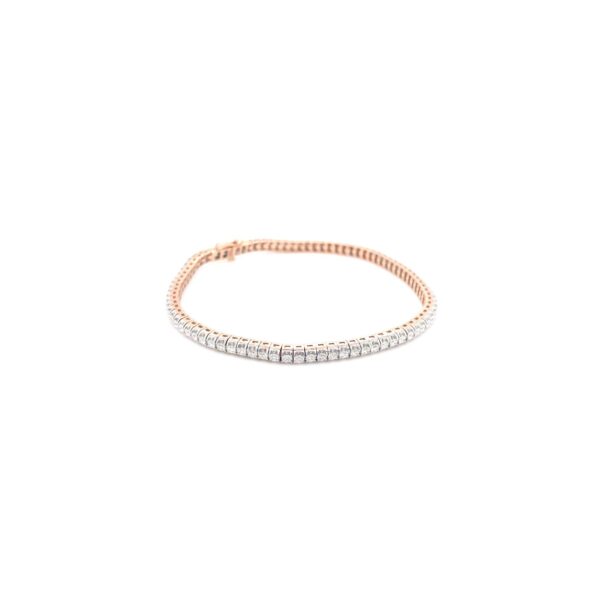 18KT Rose Gold Real Diamond Eternity Tennis Bracelet