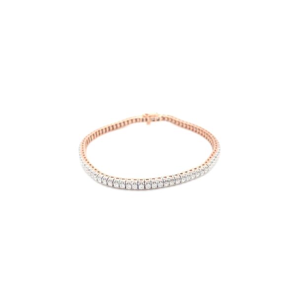 18KT Rose Gold Real Diamond Eternity Tennis Bracelet