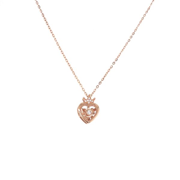 18K Rose Gold Heart-Shaped Pendant Chain|Pachchigar Jeweller