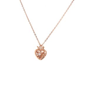 18K Rose Gold Heart-Shaped Pendant Chain|Pachchigar Jeweller