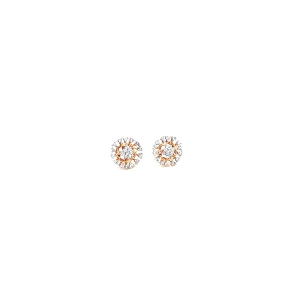 18K Indo-Italian Rose Gold Stud Earring|Pachchigar Jewellers