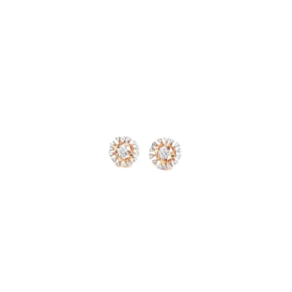 18K Indo-Italian Rose Gold Stud Earring|Pachchigar Jewellers