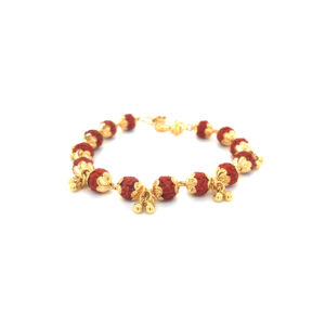 22K Yellow Gold Rudraksha Bead Ladies Bracelet
