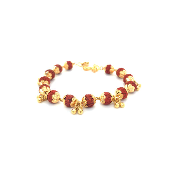 22K Yellow Gold Rudraksha Bead Ladies Bracelet