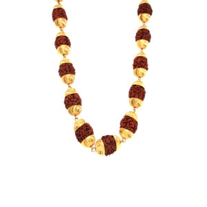 22K Yellow Gold Panch mukhi golden cap rudraksha mala
