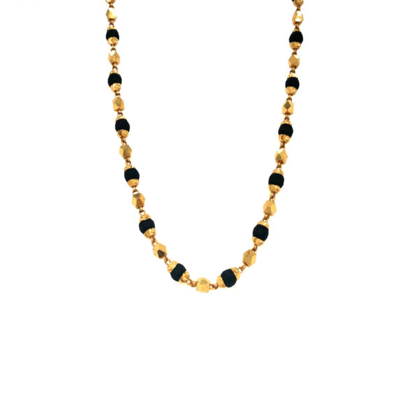 22KT Yellow Gold  Black Tulsi Mala| Pachchigar Jewellers