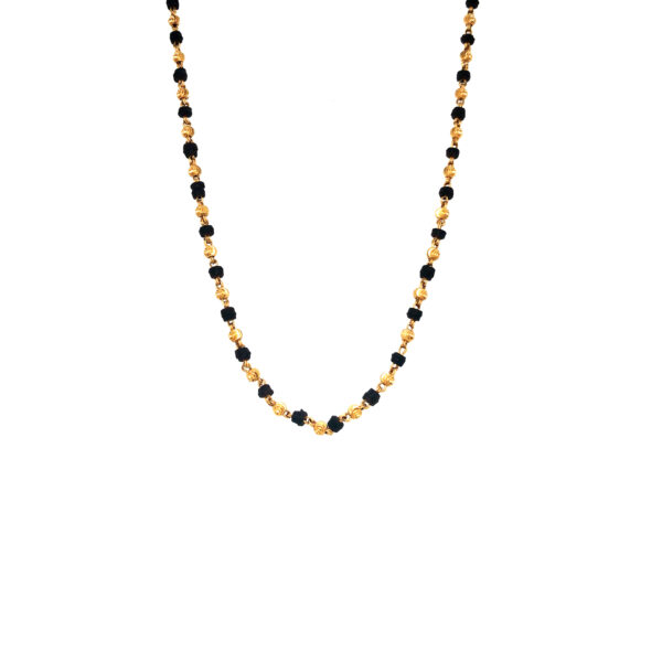Elegant Fusion of 22K Black and Gold Beads chain
