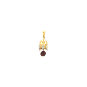 22Kt Gold Pendant in Trishul  Rudraksh|Pachchigar Jewellers