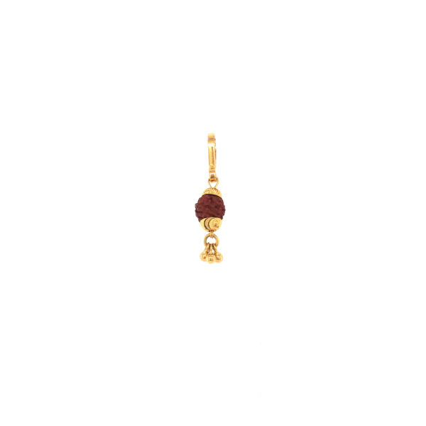 22KT Yellow Gold Rudraksha Pendant with Gold Balls Hanging