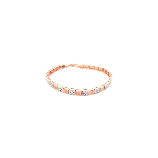 18K Rose Gold Flexible Kada Look Italian Bracelet