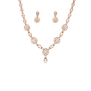 18KT Rose Gold Floral Diamond Necklace|Pachchigar Jewellers 18KT Rose Gold Floral Diamond Necklace|Pachchigar Jewellers