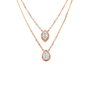 18K Diamond tanmaniya with Double Chain Pendant|Pachchigar