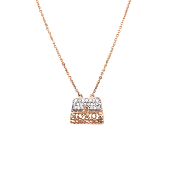 Italian Rose Gold Handbag Pendant Chain|Pachchigar Jewellers