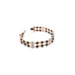 18K Rose Gold Semi-Stiff Rudraksha Bracelet for Mens