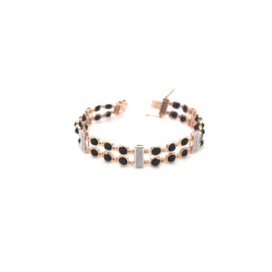 18K Rose Gold Semi-Stiff Rudraksha Bracelet for Mens