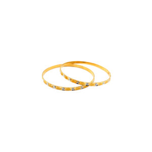 22K Yellow Gold AD Studded Rhodium BanglePachchigar Jeweller
