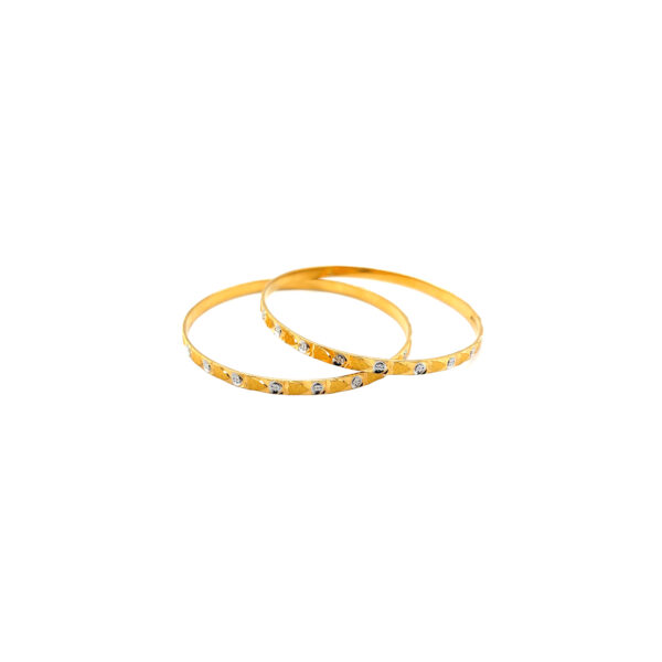 22K Yellow Gold AD Studded Rhodium BanglePachchigar Jeweller
