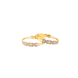22KT Rose Gold Leaf Petal Rhodium Bangle|Pachchigar Jeweller