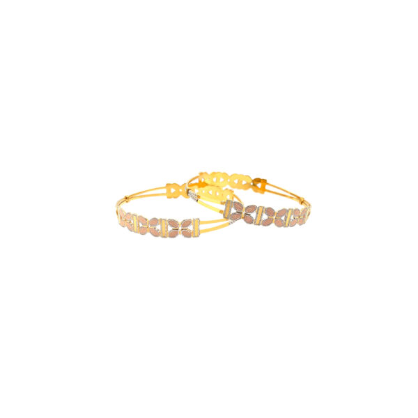 22KT Rose Gold Leaf Petal Rhodium Bangle|Pachchigar Jeweller