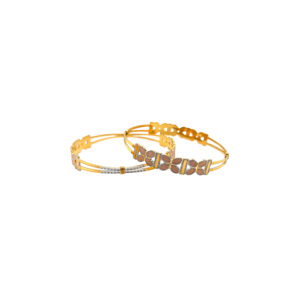 22KT Rose Gold Leaf Petal Rhodium Bangle|Pachchigar Jeweller