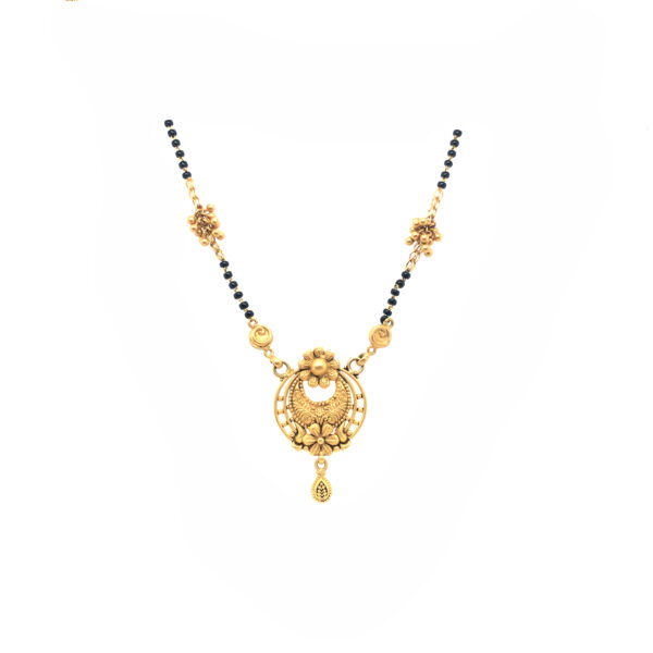 22K 3D Floral Chandbali Style Mangalsutra Pachchigar Jeweller