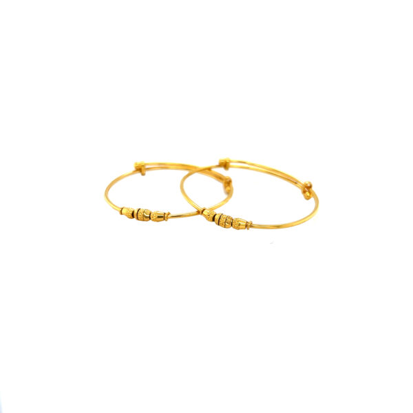 22KT Two Piece Plain Gold Kids Bracelet|Pachchigar Jewellers