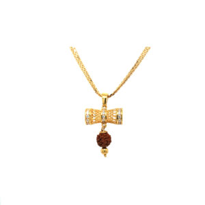 22K Gold Shiv Dumroo Rudraksha Pendant |Pachchigar Jewellers