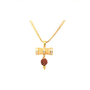 22K Gold Shiv Dumroo Rudraksha Pendant |Pachchigar Jewellers