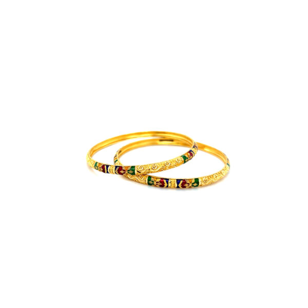 22KT Gold Bangle With Meenakari Work | Pachchigar Jewellers