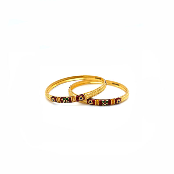 22KT Gold Bangle With Mina Work |Pachchigar Jewellers