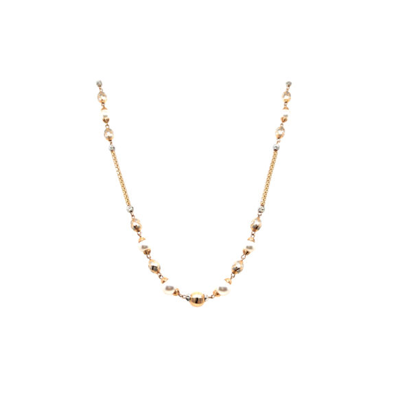 18K Gold Delicate Chain With White Pearl|Pachchigar Jeweller