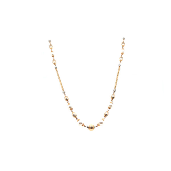 18K Gold Delicate Chain With White Pearl|Pachchigar Jeweller