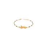 22K Gold Simple Bracelet with Black Bead|Pachchigar Jeweller