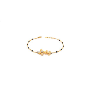 22K Gold Simple Bracelet with Black Bead|Pachchigar Jeweller 22K Gold Simple Bracelet with Black Bead|Pachchigar Jeweller