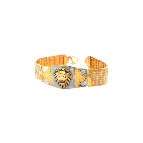 22K Gold Lion Face Design Men's Bracelet|Pachchigar Jeweller
